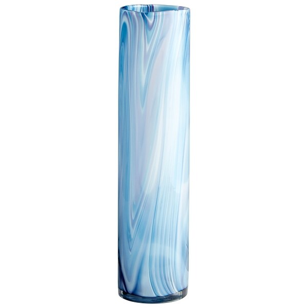 Cyan Design 09976 Oceana 4-3/4" Diameter Glass Vase - Blue Swirl