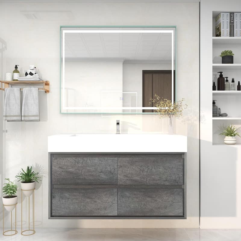 Victoria 48" Wall Mounted Modern Vanity with Acrylic Sink