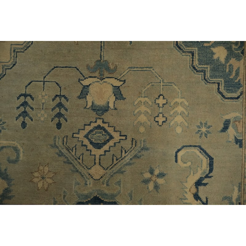 Hand Knotted Oriental 100% Wool Carpet Traditional Floral Green Ziegler Area Rug - 11' 5'' X 8' 11''