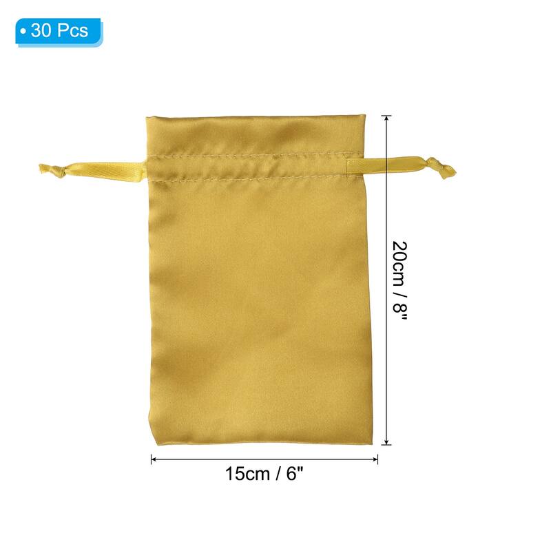 Satin Bags with Drawstring, 30 Pack 6x8 Inch Wedding Favor Bags