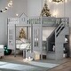 preview thumbnail 1 of 38, Full over Full Bunk Bed With Changeable Table,Conversation Desk Grey