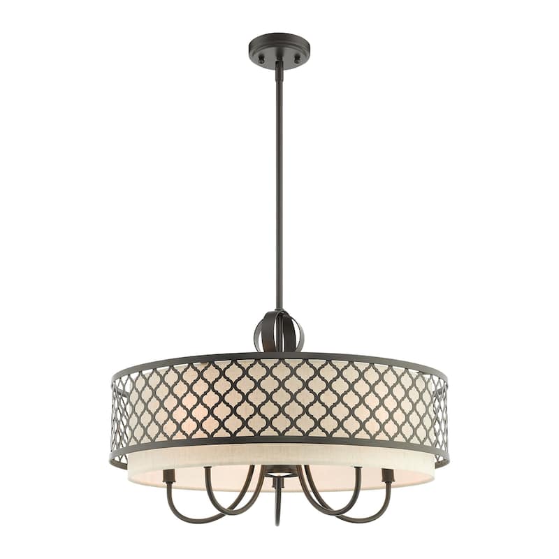 Livex Lighting Arabesque Single Light 24" Wide Drum Chandelier with