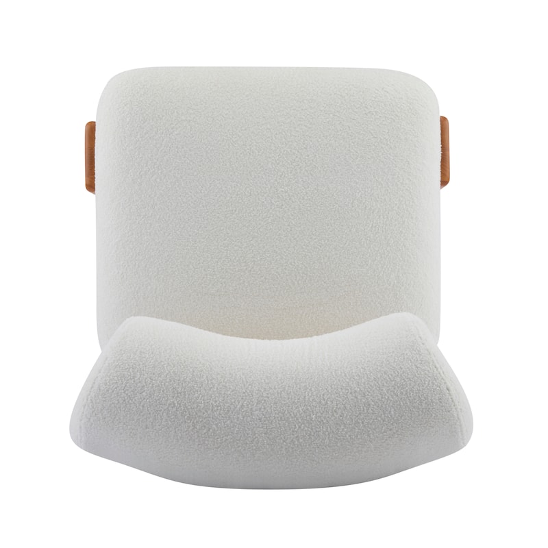 Side Chair Office Chair Coffee Chair Natural Beige Armless Chair Vanity Chair Dressing Chair with Wood Legs