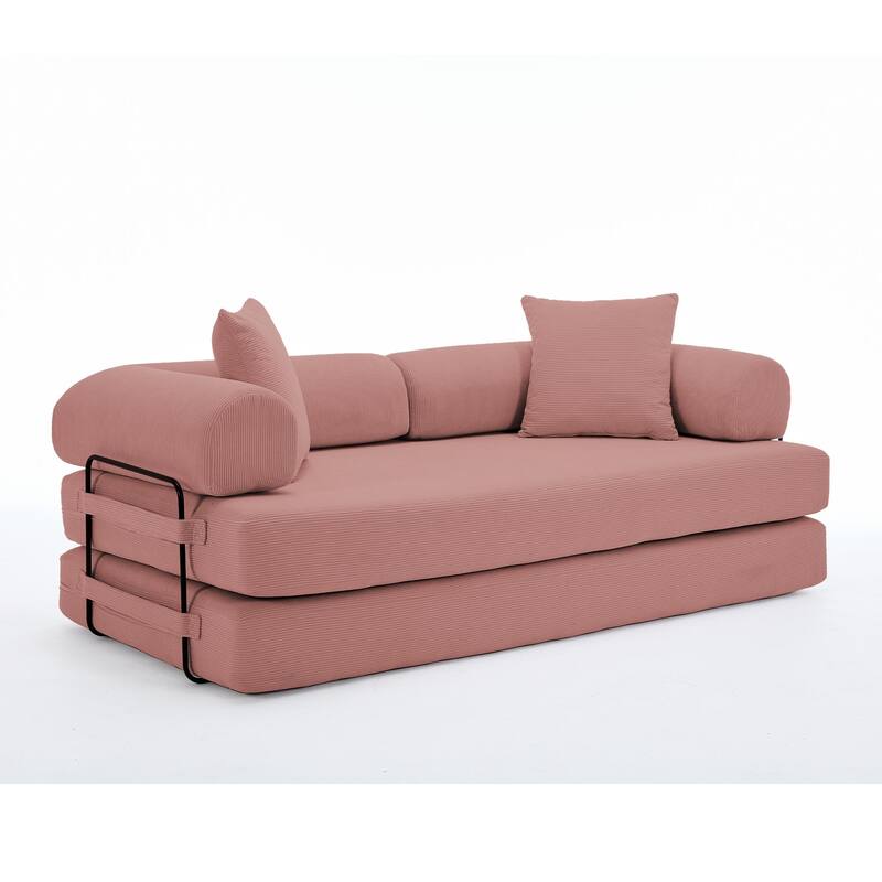 Convertible Out Sofa Bed, 4-in-1 DIY Combination Convertible Sofa, Folding Sleeper Sofa with Adjustable Armrests