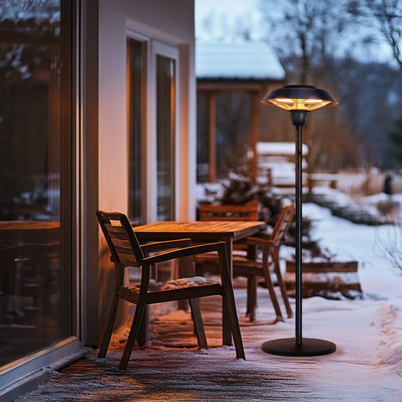 1500W Electric Freestanding Patio Heater, Infrared Heaters, Electric Outdoor Heater 5100 BTU - N/A