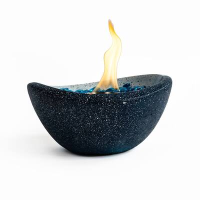 Tabletop Fire Pit with Mixed Color, Outdoor & Indoor Fire Pit, Portable Concrete Fire Pit