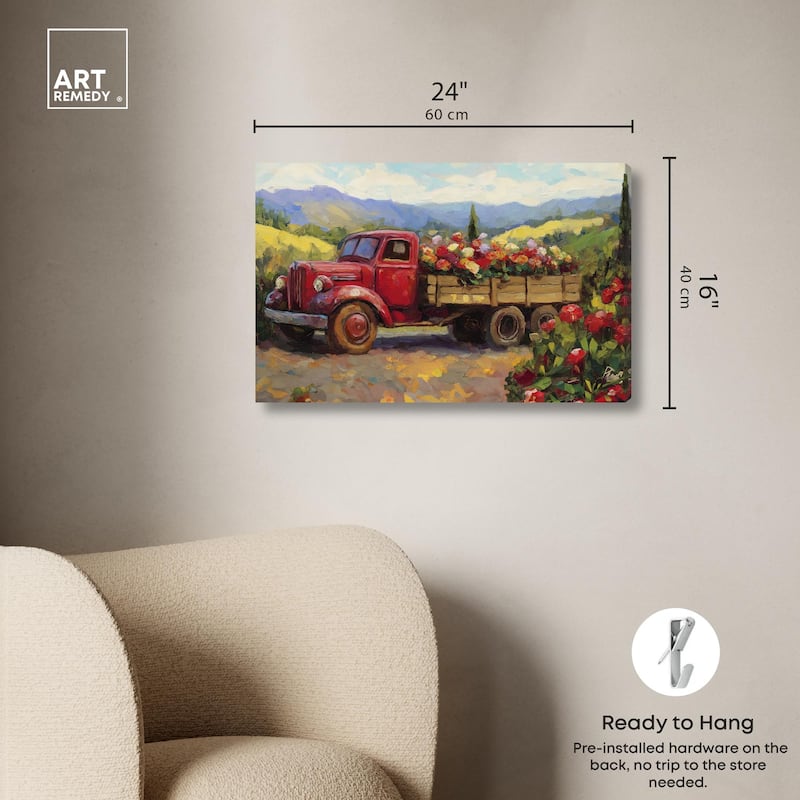 Flowers in Transit II Canvas by Art Remedy, Gallery Wrapped