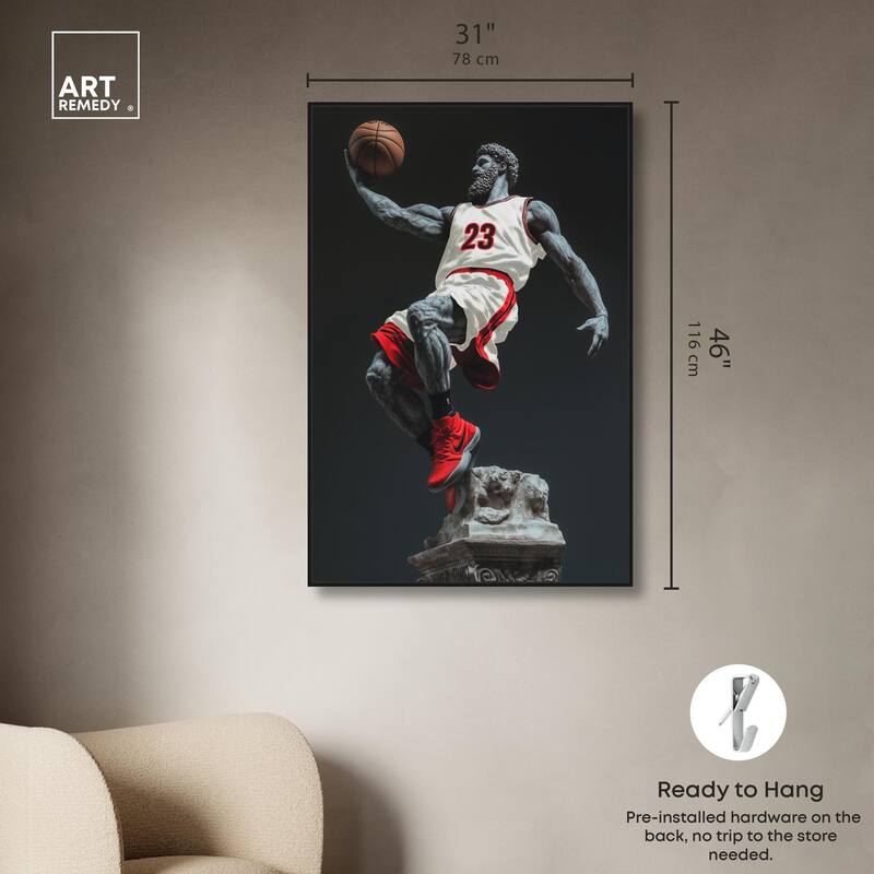 Basketball White Uniform Canvas by Art Remedy