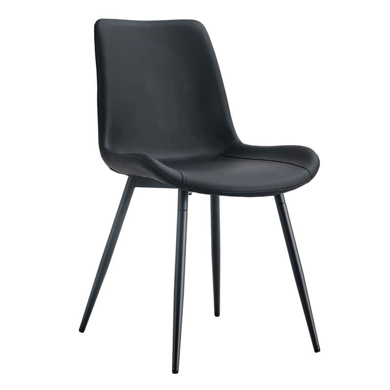 Modern/Contemporary Faux Leather Dining Chairs Set of 4 with Black Metal Legs