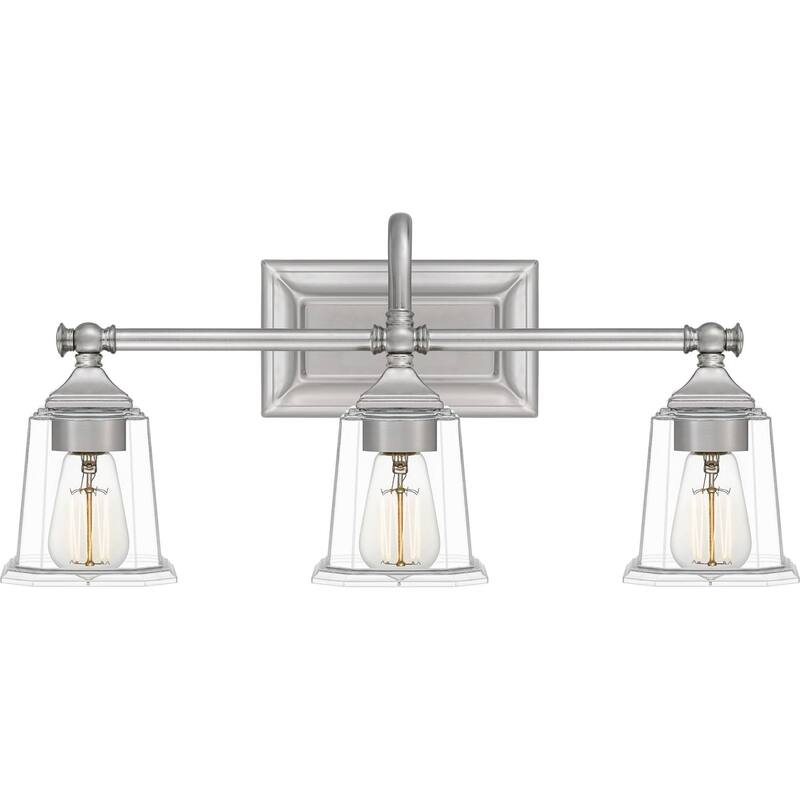 Roseto Barry 3 Light 22" Wide Bathroom Vanity Light - Brushed Nickel