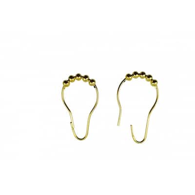 12 piece Brass Shower Curtain Hook Ring Roller Ball (Set of 2) Renovators Supply