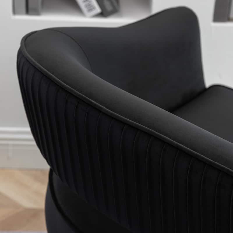 SEYNAR Modern 51'' Velvet Tufted Loveseat Open Back with Golden Metal Legs