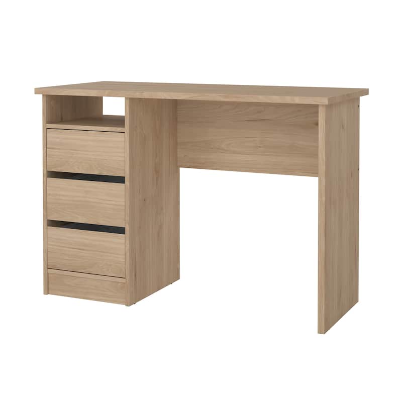 Porch & Den Wes Home Office Writing Desk with 3 Drawers and Open Shelf