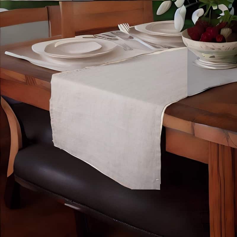 KAF Home 100% Stone Washed Linen Table Runner, 14" x 72" - 14" x 72"