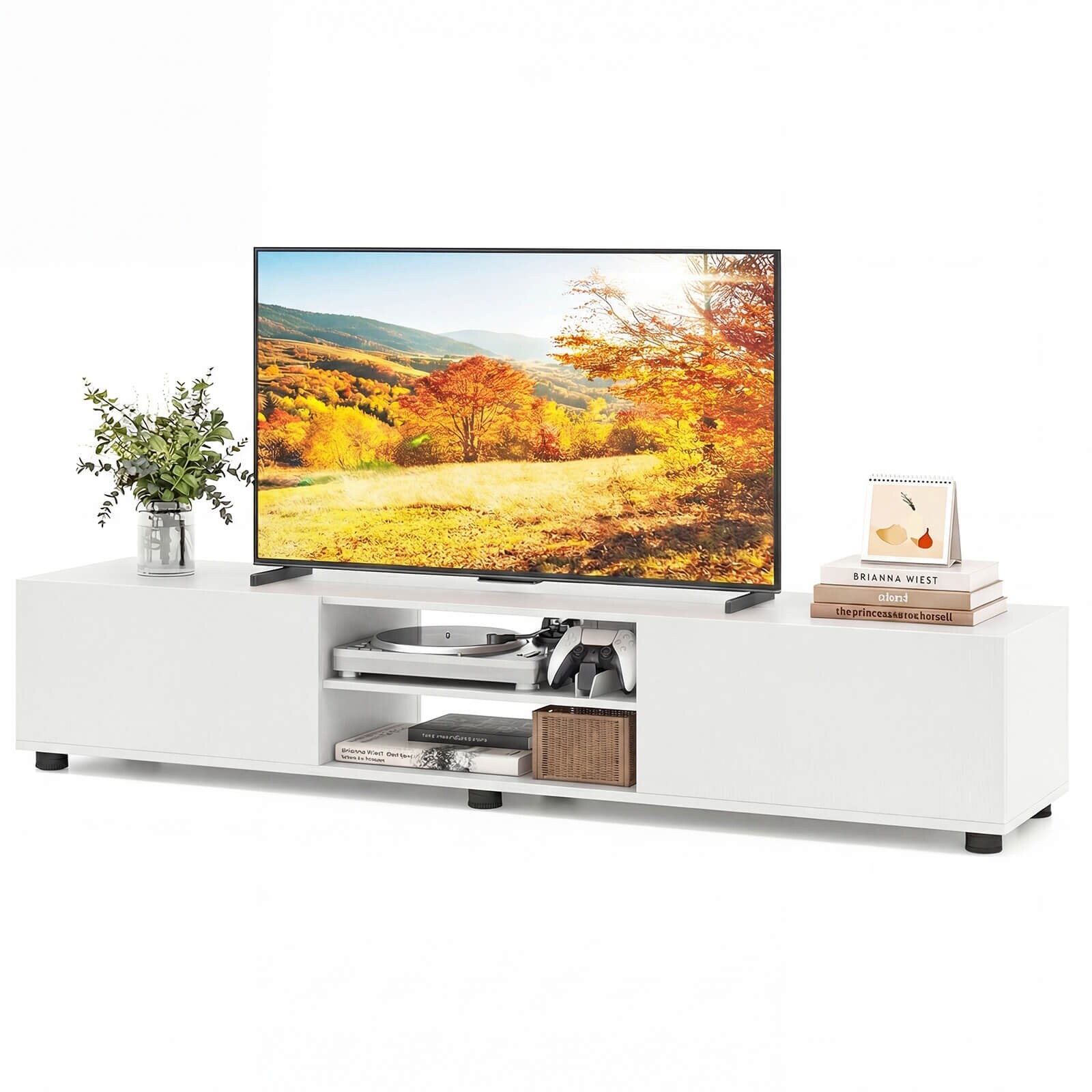 Costway TV Stand for up to 70” TVs, Media Console Table with Double - See Details