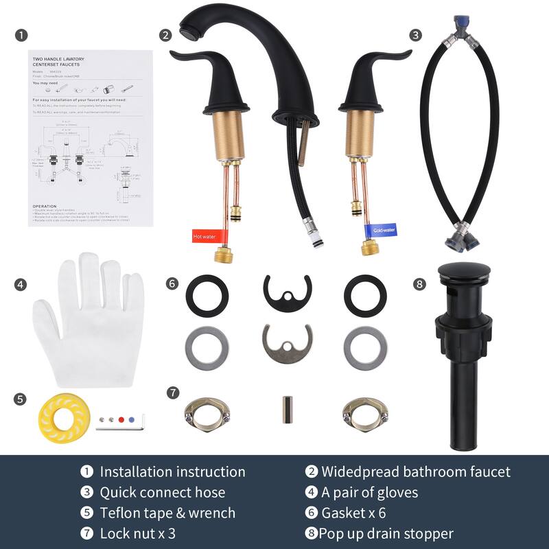 WOWOW Elegant Dual-Handle Bathroom Sink Faucet