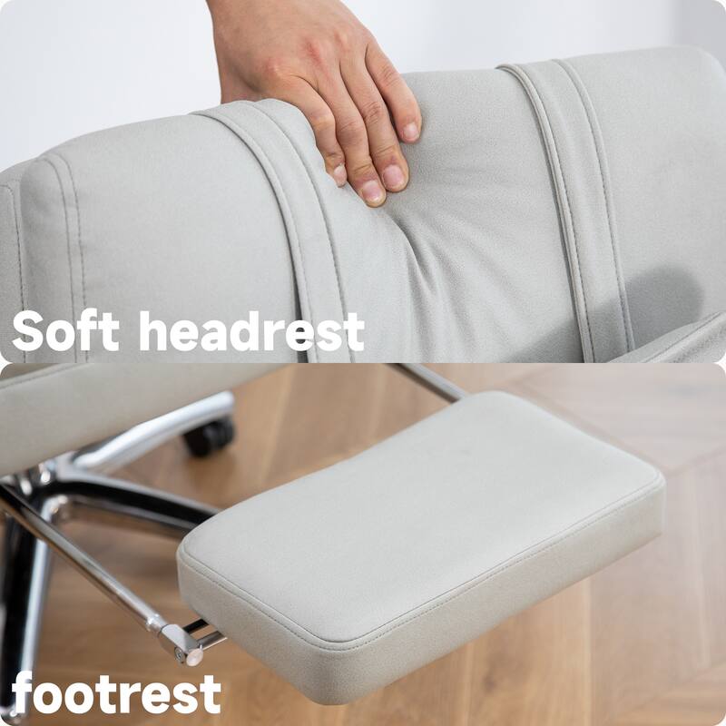 Executive Office Chair with Adjustable Recline and Footrest, High-Density Cushion, 360° Swivel