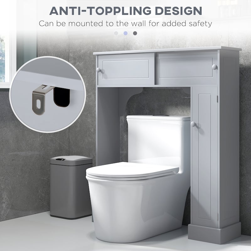 kleankin Over the Toilet Bathroom Cabinet,Toilet Rack, Space Saver, Gray