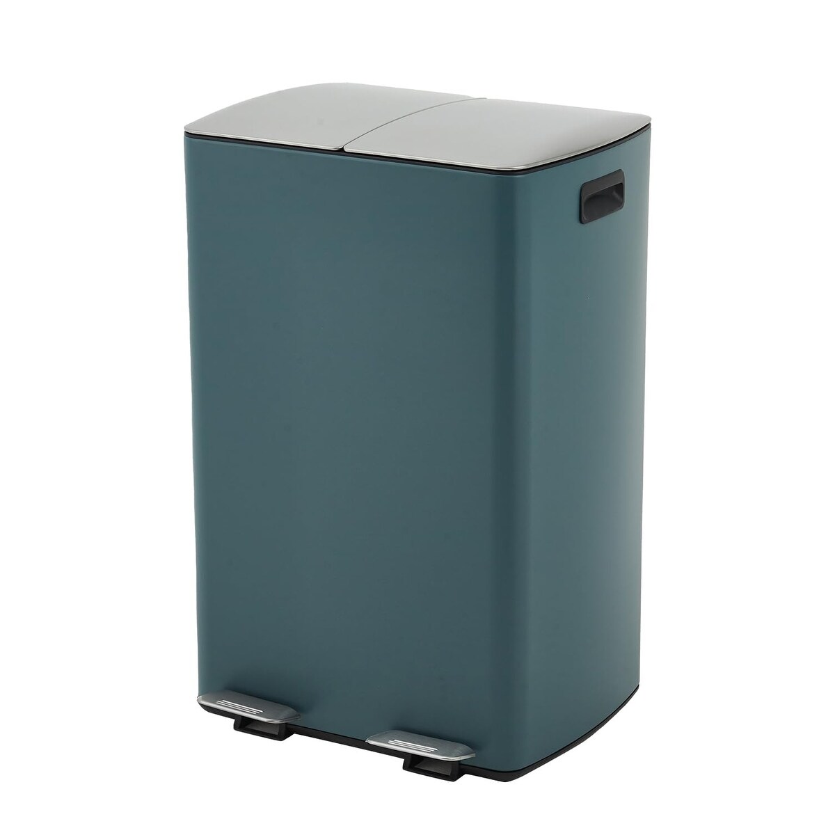 Stainless Steel Recycling Bin, Dual Compartment, 60L/16 Gal
