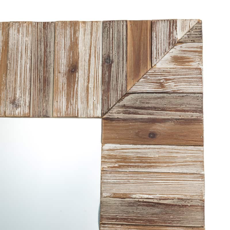 Glitzhome 40"× 30" Farmhouse Rectangle Wooden Frame Wall Mirror Bathroom-vanity Drawing Room Decor - 29.9" X 39.7"