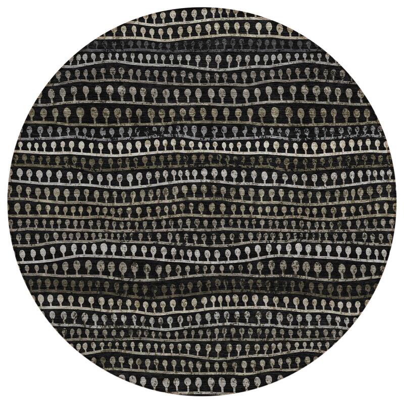 HomeRoots Striped Transitional Rectangle Outdoor Rug
