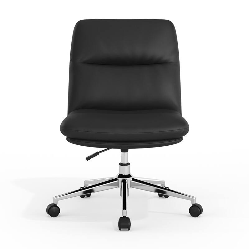 Commercial Mid-Back Padded Upholstered Swivel Office Chair - 25.5"W x 24.75"D x 29.75" - 32.5"H