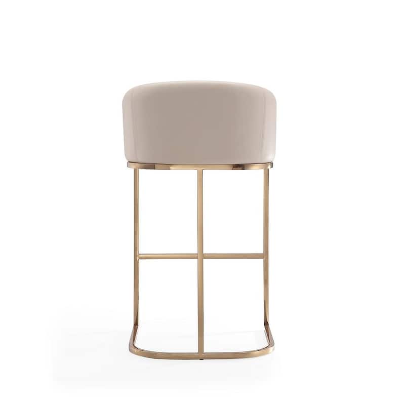 Manhattan Comfort Louvre 40 in. Titanium Gold Stainless Steel Barstool (Set of 3)