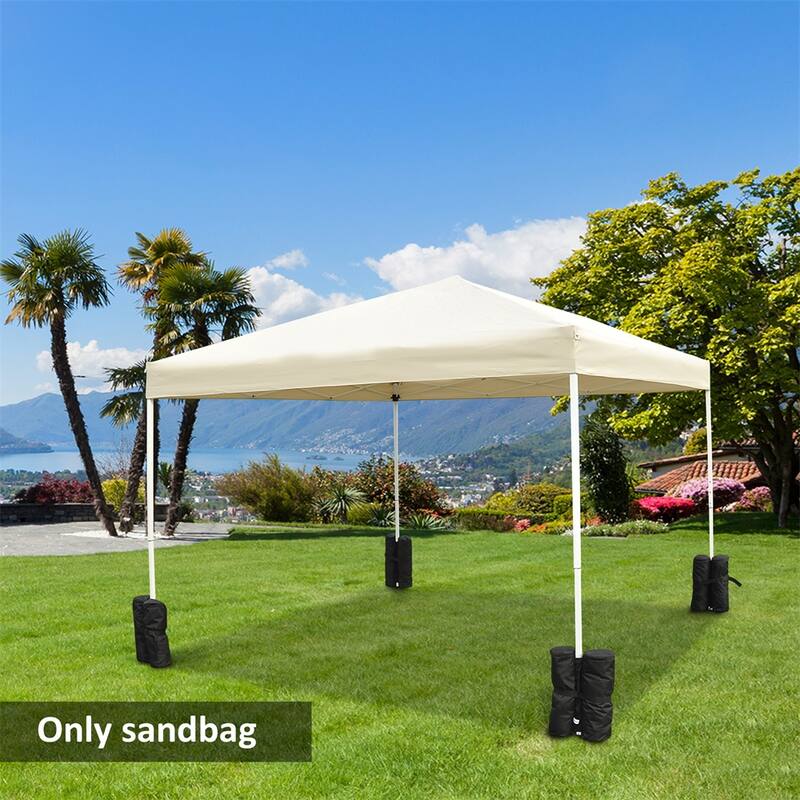 Black 4-Pack Heavy-Duty Sandbags for Pop-Up Tents Gazebos 33 lbs PA-Coated Polyester UV and Water - Φ5.5" x 16.5"H