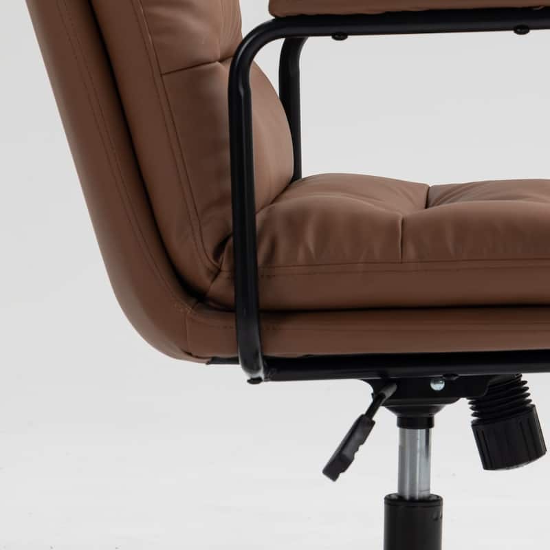 Swivel Task Chair Upholstered Chair with Adjustabel Height, Computer Chair Vanity Chair with Padded Armrests