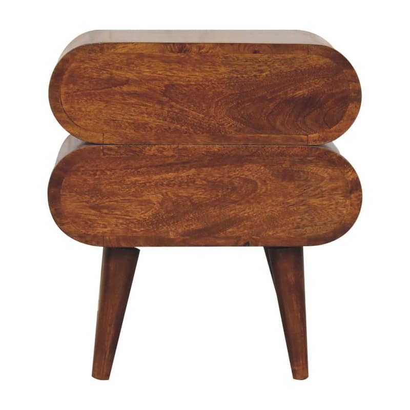 Artisan Furniture Solid Wood Bubble Chestnut Bedside, Brown with Two Drawers