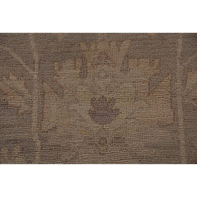 Vegetable Dye Brown Oushak Turkish Large Rug Handmade Wool Carpet - 13'0" x 19'0"