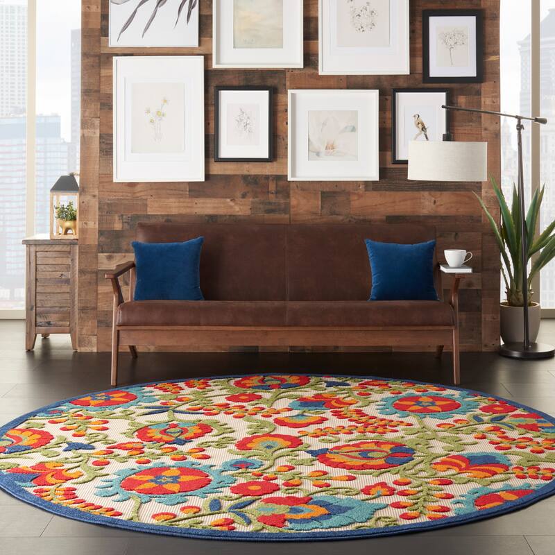 Copper Grove Alyssum Multicolor Indoor/Outdoor Rug. - 7'10" Round - Multicolor