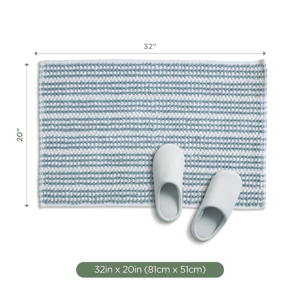 dimension image slide 0 of 5, Martex Restore Cotton Bath Rug Soft Absorbent Quick-Dry Stripe