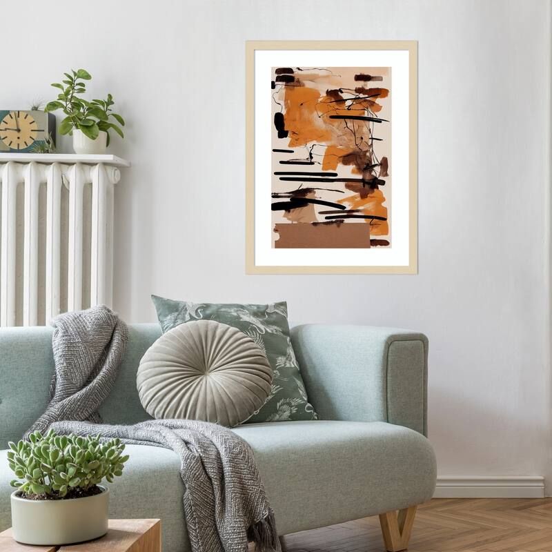 Earthy Strokes by Treechild Wood Framed Wall Art Print