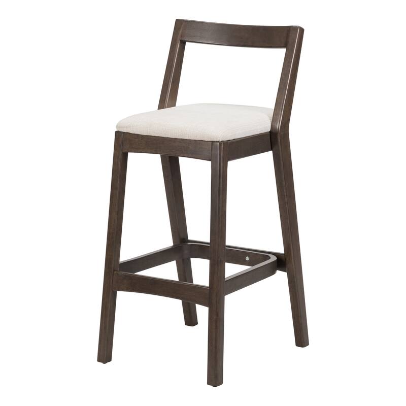 Roomfitters Jasper Indoor Rubberwood Barstools with Cushioned Seat, Beige Set of 2 - Set of 2