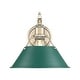 preview thumbnail 2 of 1, Yep by Golden Lighting Orwell 1-light Wall Sconce in Aged Brass and Pine Green shade