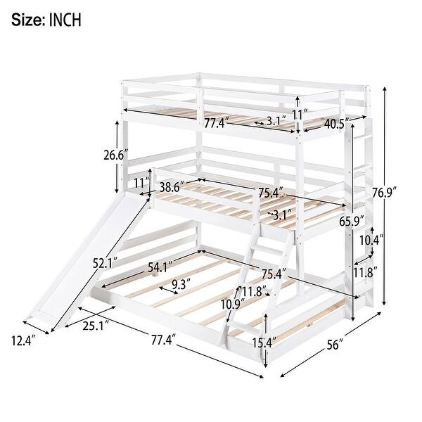 Triple Bunk Bed with Convertible Ladder and Slide - Bed Bath & Beyond ...