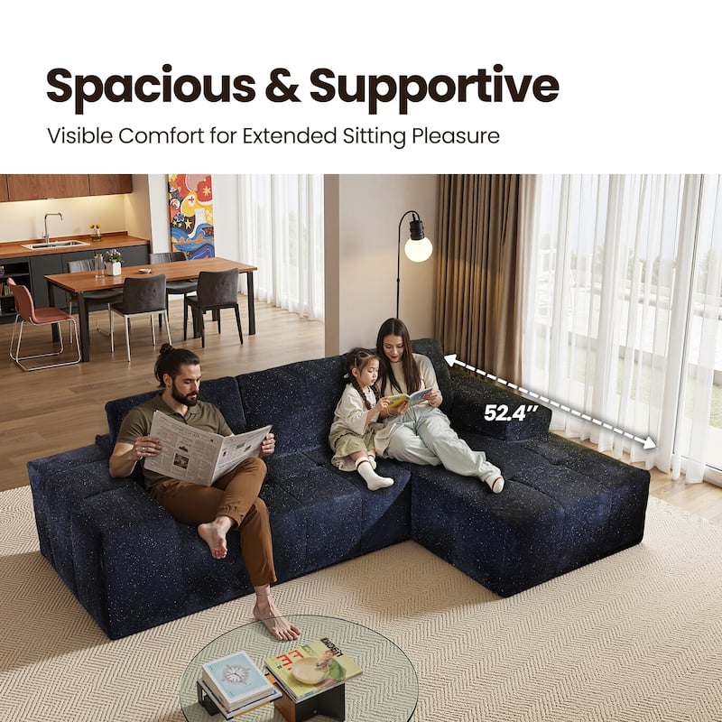 XIZZI Modular Sectional Sofa with L-Shape Chaise