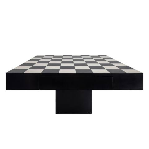 32x32 Resin Chess Set, Black, white 16.0"H - 32.0" x 32.0" x 16.0"