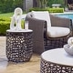 preview thumbnail 2 of 3, Uttermost Sabena White Marble Outdoor Side Table