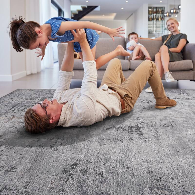 MARFI Collection Ivory / Sand / Abstract Non-Shedding Doormat Rug