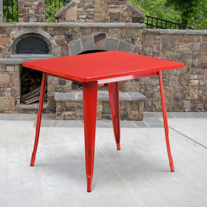 31.5-inch Square Metal Indoor/Outdoor Cafe Table