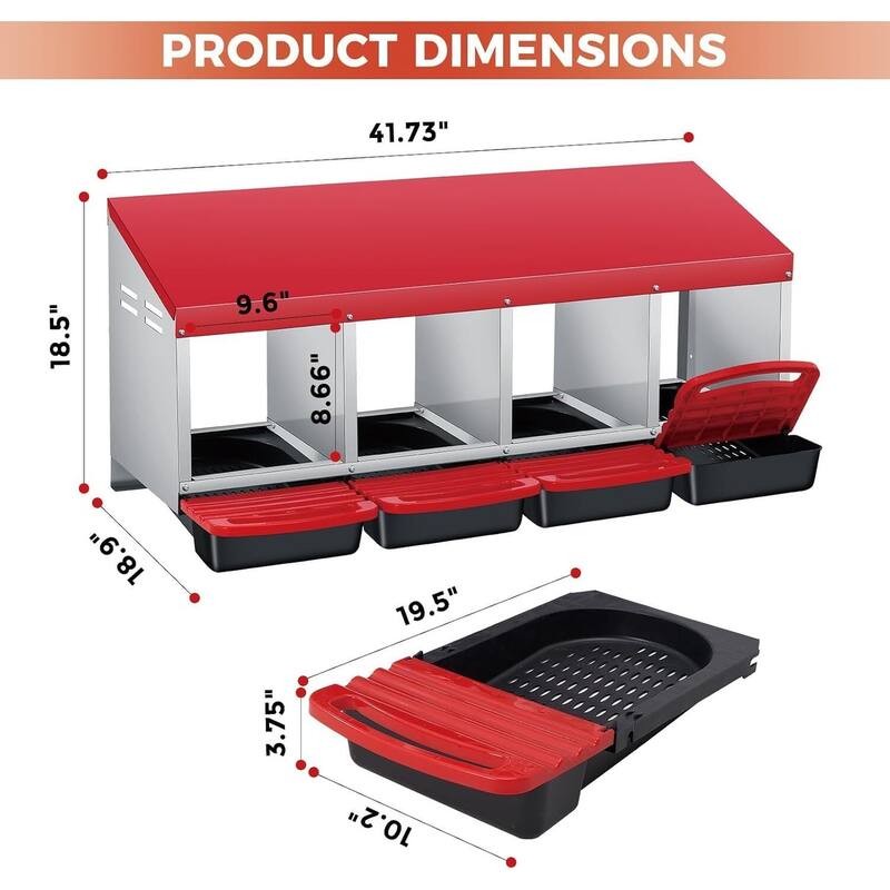 4 Holes Egg-Laying Boxes Nesting Boxes for Chickens Coops