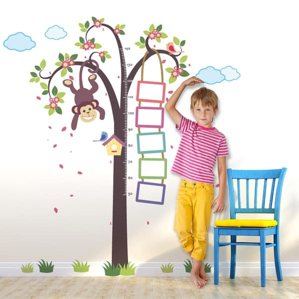 Shop Black Friday Deals On Walplus Monkey Growth Chart Wall Sticker Decal Wall Art Nursery Decor Overstock 31768932