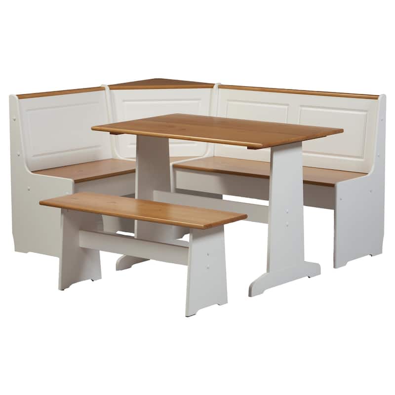 Linon Middlecreek Farmhouse Breakfast Nook Dining Set