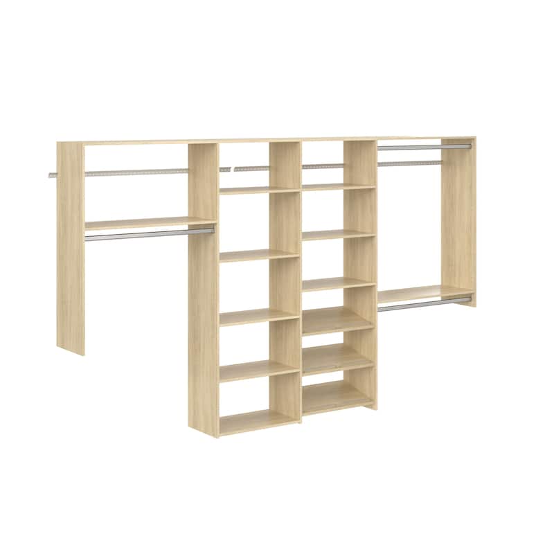 Easy Track 10 Ft. W. Dual Tower Classic Laminate Closet Kit - Honey Blonde
