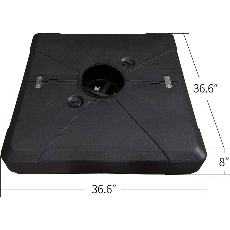 PURPLE LEAF 11ft Square Wood Pattern Patio Cantilever Umbrella with Base