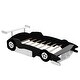 preview thumbnail 5 of 11, Black Full Size Wood Race Car-Shaped Platform Bed with Wheels