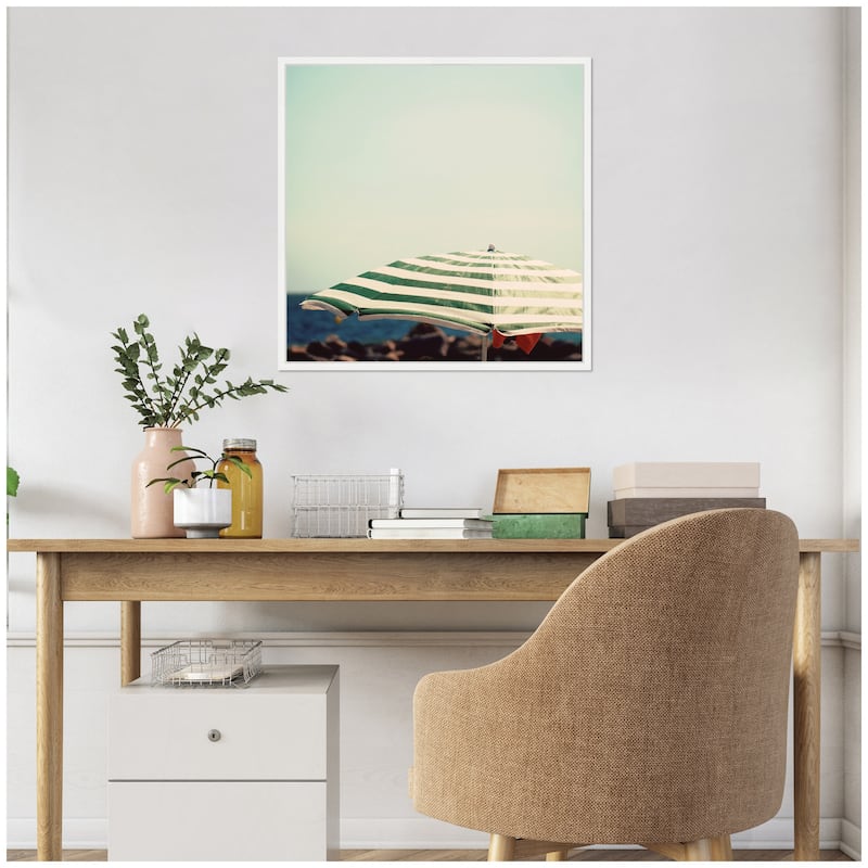 Kate and Laurel Under the Umbrella by Laura Evans Framed Canvas Wall Art Print