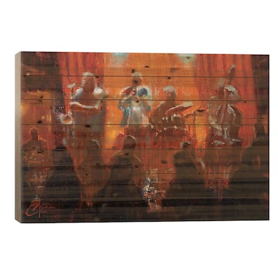New York City, Jazz Print On Wood by Christopher Clark - Multi-Color
